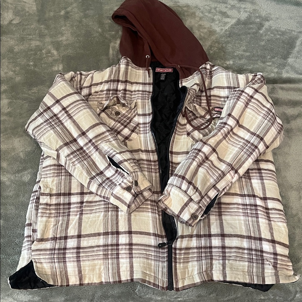 Craft Plaid Jacket with Maroon Hood